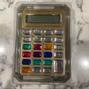 Gold Electronic Calculator with Multicolor Jewel Keys